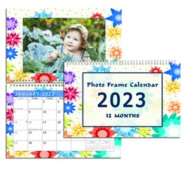 2023 Photo Frame Wall Spiral-bound Calendar (Add Your Own Photos) - 12 Months Desktop/Wall Calendar/Planner - (Geometrics Edition #001)