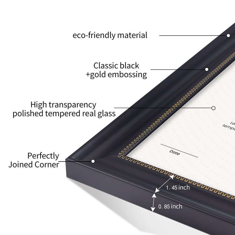 JackMa Diploma Frame | Certificate Frame with HD Tempered Glass,