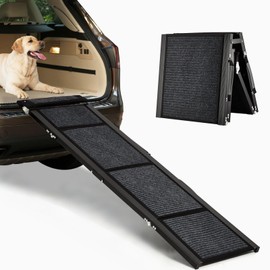 GarveeLife Dog Ramp for Cars - 63" Long & 17" Wide Folding Pet Ramp for Large Dogs with Non-Slip Surface Portable Dog Car Ramp for SUV Car & Truck, Outdoor Dog Ramp Up to 250 LBS