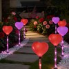 6 Packs Outdoor Pathway Lights-Solar Powered Heart Garden Path Stake