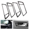 4Pcs Carbon Fiber Car Interior Door Handle Frame Cover Trim