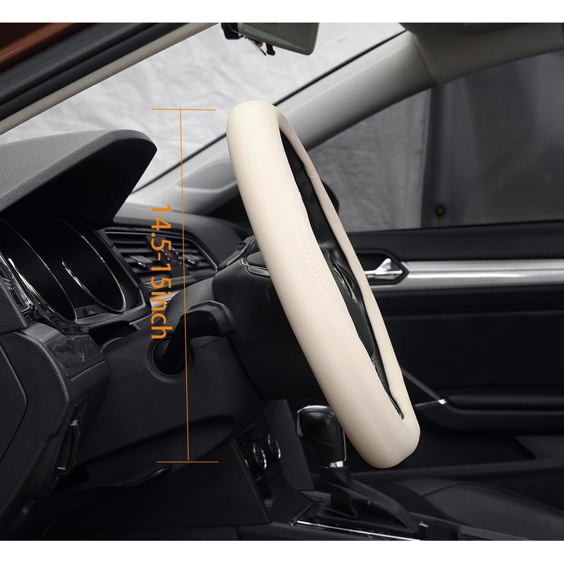 Universal Steering Wheel Cover 14.5-15 Inch, Beige