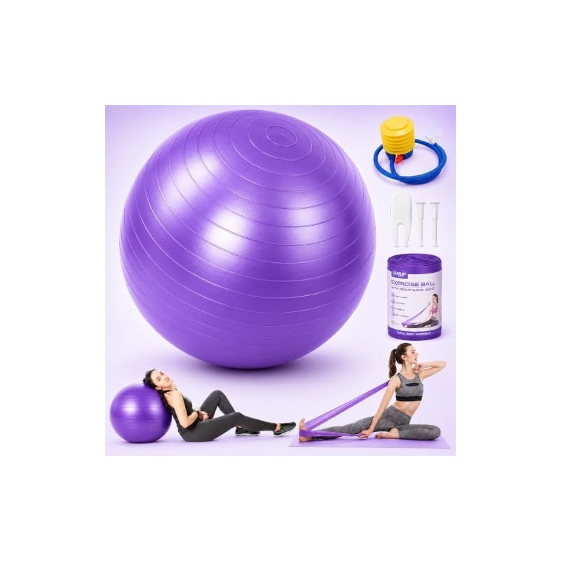 Pelota Pilates de 65 cm, Gruesa y Antiexplosiva