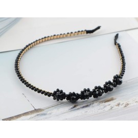 Alilang Copper Tone Shiny Black Beads Girls Headwear Headband Hair Accessory