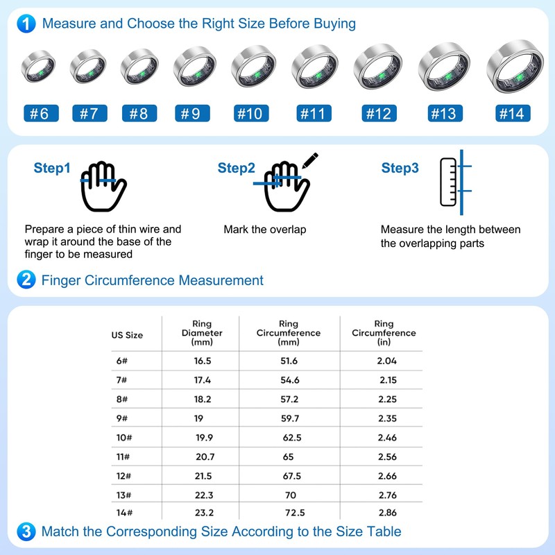 SEEKZERO Smart Ring for Women Men - Titanium Health Fitness