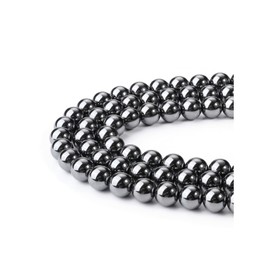 Jovivi 8mm Natural Hematite Gemstone Beads for Jewelry Making,96pcs Energy Healing Crystals Polished Round Smooth Stone Beads,Genuine Real Stone Beads for Bracelet Necklace