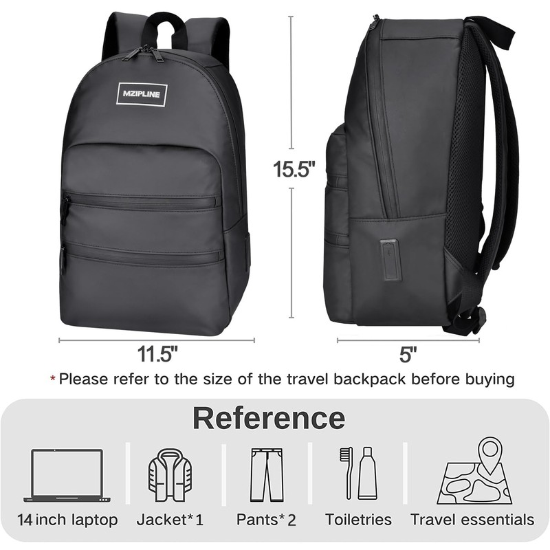 MZIPLINE Backpack Bag With TSA Lock & Key-Smell Proof-Water Resistant
