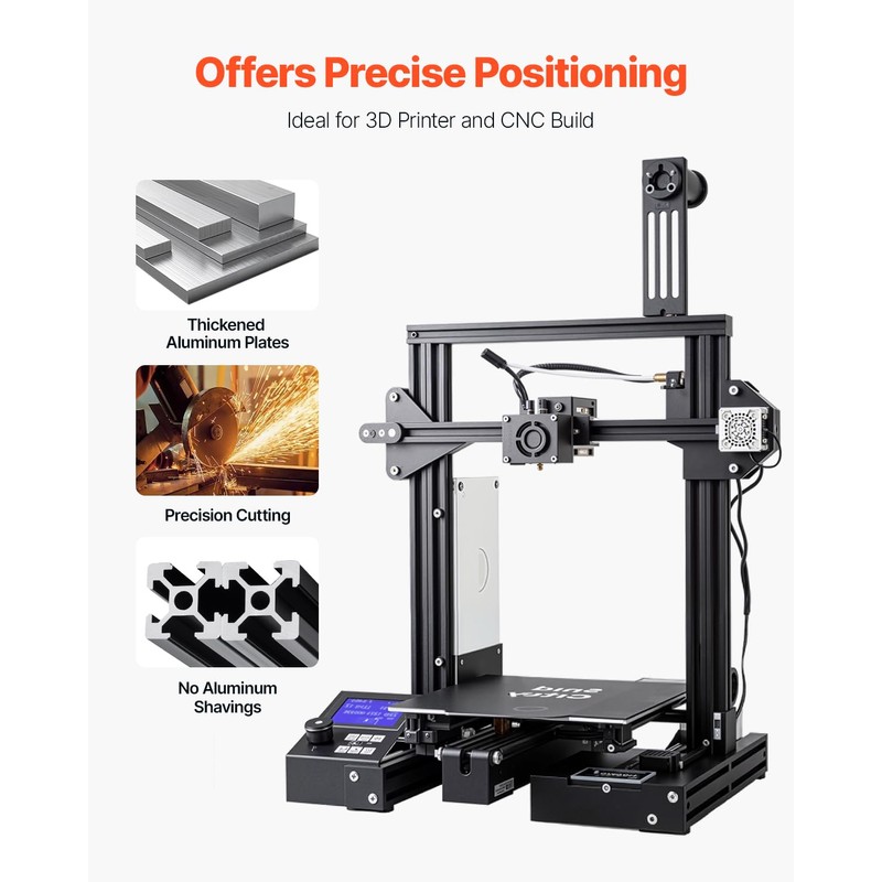 VEVOR 10PCS 59 in (1500 mm) T Slot 2020 Aluminum