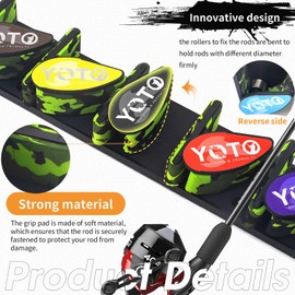 YOTO Vertical Fishing Rod Holders, Wall Mounted Fishing Rod Rack with Portable Fishing Rod Fixed Ball, Holds up to 6 Rods or Combos, Fishing Pole Holders for Garage