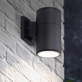ASD LED 1-Way Square Cylinder Wall Light Fixture | 9W 1000LM 3000K-5000K 120V | 3CCT, Photocell, Wateproof, ETL Listed | Exterior Patio Lighting Sconce, Dusk to Dawn Outdoor Porch Lamp | Black