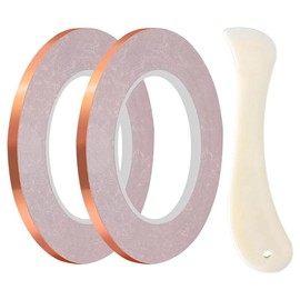 HiCOZZIE Copper Foil Tape with 5mm Backing for Stained Glass (2 Rolls), Durable, Easy to Use