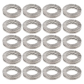 ECSiNG 20PCS M6 Wedge Manganese Steel Washers Double Stack Locking Washers Outer Diameter 10.8mm Thickness 2mm for Distribute Pressure from Bolts and Nuts
