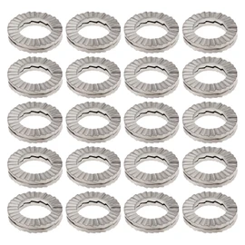ECSiNG 20PCS M6 Wedge Manganese Steel Washers Double Stack Locking Washers Outer Diameter 10.8mm Thickness 2mm for Distribute Pressure from Bolts and Nuts