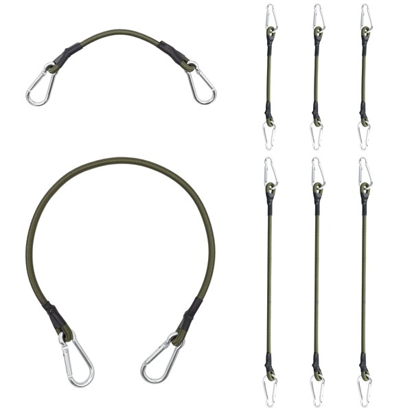 8Pcs Bungee Cords with Hooks, 30cm 60cm Bungee Straps with