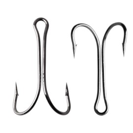 Double Hooks - 35pcs Fly Tying Double Hooks Classic Frog Hooks 3X Strong Sharp Open Shank High Carbon Steel Barbed Small for Saltwater and Freshwater