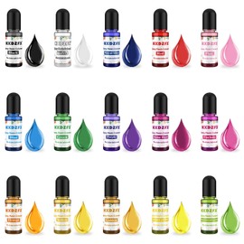 Epoxy Resin Paint - 18 Colours Liquid Translucent Epoxy Resin Dye, Highly Concentrated Epoxy Resin Dye for Jewellery DIY Jewellery Making, AB Resin Dyeing for Paint (10 ml each)