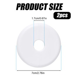 2pcs Wall Split Flange, Self-Adhesive Escutcheon Plate for Buckle 17mm Water Pipes ABS Round ​Hole Plumbing Floor Ceiling Cover Plates for Faucet Kitchen Toilet Decorative (White)
