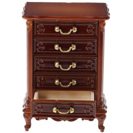 JOINPAYA Mini Dresser Dollhouse Wooden Miniature Cupboard: Mini Drawer Furniture for Dollhouse Accessories Kitchen Photo Props 1:12 Scale Dollhouse Dresser