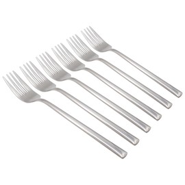 Argon Tableware Tondo Stainless Steel Dinner Forks - 21.5cm - Pack of 6 - Silver Dining Forks High Polished Metal Dishwasher Safe 6-Piece Table Cutlery Set