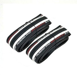 Vittoria Rubino Pro IV G2.0 Graphene Clincher Tyre 700 x 25C, White and Black, 2 Tyres, VT1828