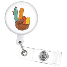 Thanksgiving Badge Reel Retractable ID Clip Cute Funny Turkey Badge Holder Holiday Nurse Teacher Student Office Staff Name Tag Decor Badge Clip