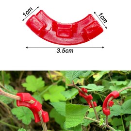 mohito Pack of 60 Plant Growth Bender Clips, 90 Degree Plant Bender Gardening Plant Support Fixture Climbing Plants Attachment Clip for Plant Control Bending Clips for Plant Branches (Red)