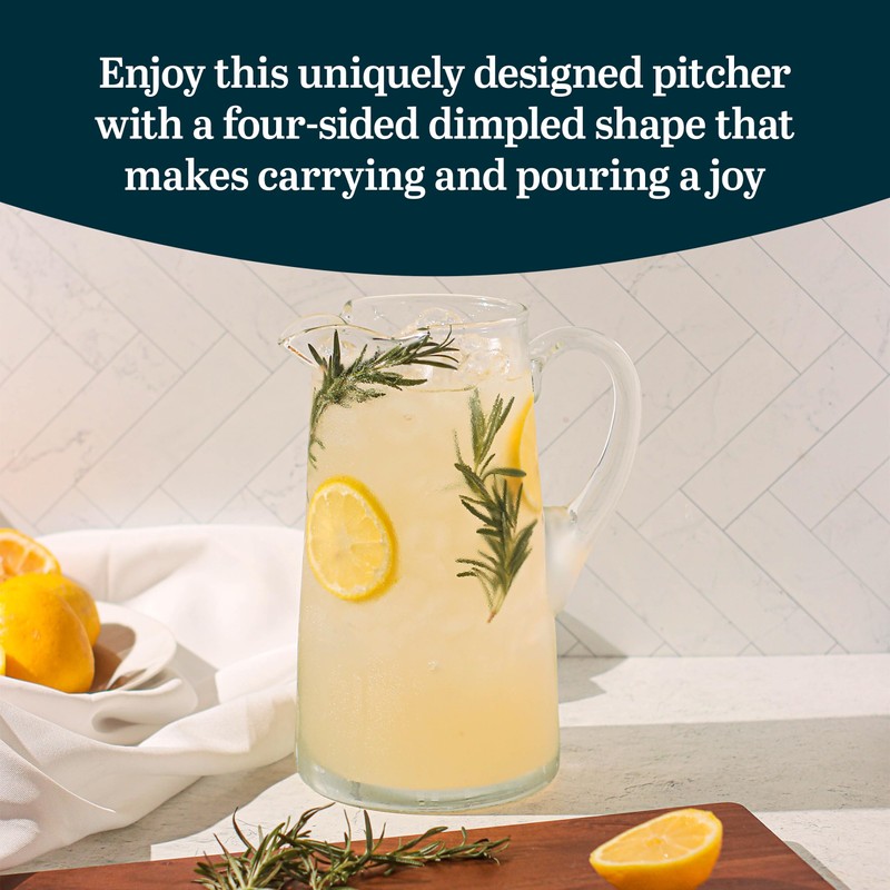 Libbey Impressions Large Glass Pitcher, 80 Oz, Clear, Tall Cocktail