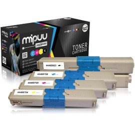 4 Mipuu Toner Cartridges Compatible with Oki C310 C310dn C330dn C331dn C510dn C511dn C530dn C531dn MC351 MC352 MC361 MC362 MC362dn MC561 MC562dnw (S) Black, cyan. Magenta, Yellow)