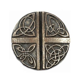Wild Goose Studio Art Celtic Cross Wall Hanging Love Cross Resin Cast Coated In Bronze 5 Inch Diameter Sturdy Ready To Hang Made in Ireland