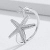 MIFYNN Dainty Shell Ring for Women Starfish Ring Adjustable Opening