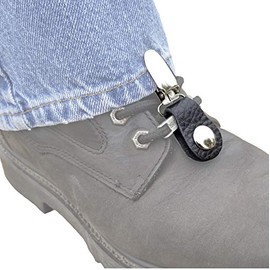 Warhawk Boot Clip, Pant Leg Clamp, Black, Heavy Duty Vinyl & Nylon, 3 Inches Overall Length