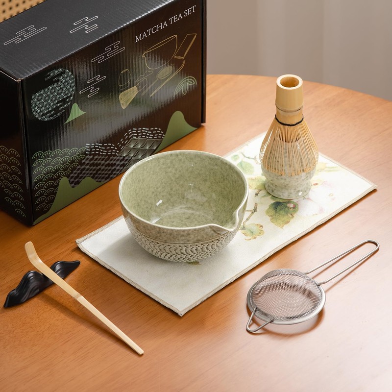 HOXHA Matcha Whisk Set, Japanese Matcha Ceremony Accessory,Traditional Scoop (Chashaku),