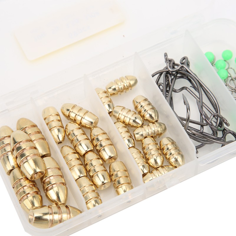 Fishing Accessories Kit Fish Gears with Threaded Bullet Weights Crank