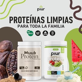Piur Proteína Vegetal en Polvo de Semilla de Sandía, Chicharo & Arroz | 23.8g Proteína x Porción + Probióticos + Enzimas Digestivas | Vegana Sin Azuca