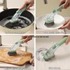Soap Dispensing Dish Brush with Handle - Kitchen Scrub Brush
