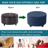 HFCNMY Ottoman Cover - Velvet Round Ottoman Slipcover, Thick, Washable,