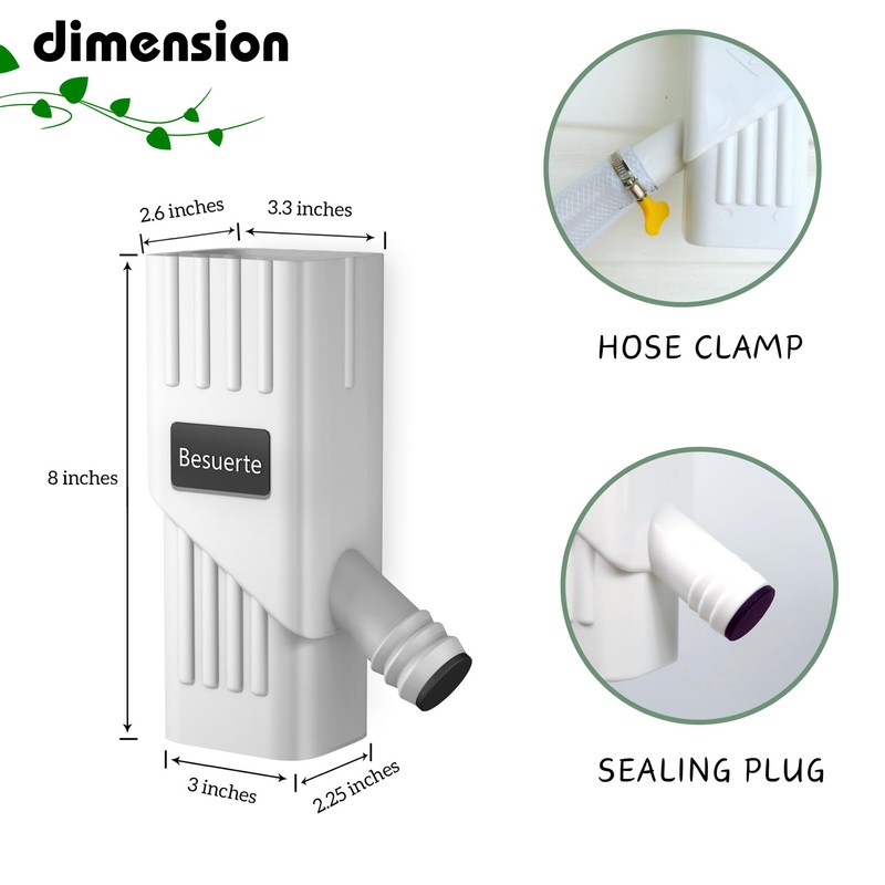 Besuerte Rainwater Collection System - Rainwater Collection Barrel Fits 2"x3"