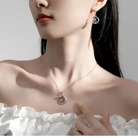 IMINI Mond Stern Pilz Ohrringe 925 Sterling Silber Hakenohrringe Pilz Ohrhänger Modischer Damen Ohrschmuck