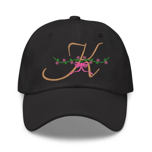 Initial cap (black), Initial K cap hat, initial K with