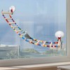 FlidRunest Suction Cup Wooden Bird Perch Stand Toy, Colorful Bird
