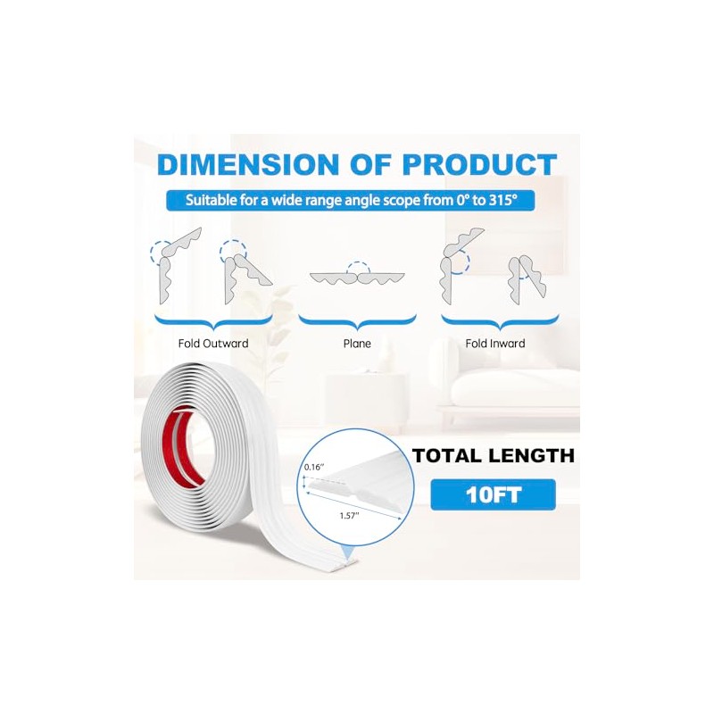 Wall Corner Protector Peel and Stick Corner Trim Molding Flexible