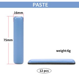 12 Pcs Furniture Sliders for Wooden Floors, Furniture Sliders, Furniture Sliders for Carpet, Furniture Sliders for Heavy Items, Gliders for Furniture, for Chairs Furniture Etc Rectangle 16 * 75 mm