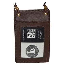 Mw561rbk Black Leather Id and Business Card Holder Neck Band (Dark Brown)