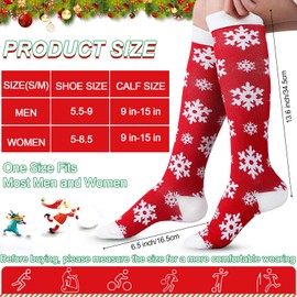 Foaincore 6 Pairs Christmas Socks Colorful Patterned Winter Compression Socks Novelty Women Christmas Stocking Fancy Soft Thick Christmas Running Socks Festive Holiday Socks for Women Men
