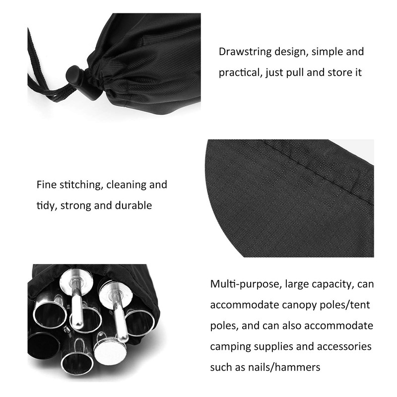 LIKJ Tent Pole Storage Bag, Fine Stitching Cleaning and Tidy