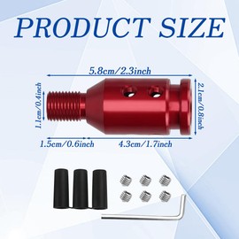 deemars Car Gear Knob Adapter, Automatic Shift Lever Adapter, M12x1.25 Aluminum Alloy Gear Knob Adapter, Universal Gear Knob Shift Adapter for Manual Transmission Without Thread (Red)