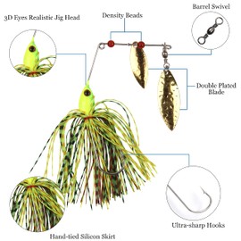 Spinner Baits Fishing Lures Bass Fishing Buzzbait Hard Metal Lure Topwater Fishing Lure Multicolor Swimbait Jig Lure for Bass Trout Salmon Fishing 6/12pcs
