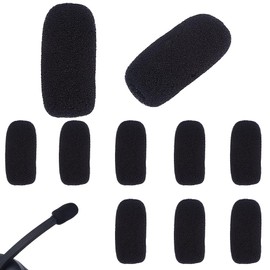 CRASPIRE 12 Pack Black Microphone Sponge Mini Mic Windscreen Small Foam Soft Headset Protection Lapel Shield Filter Sleeve Covers Accessories for Variety Headset Lavalier Microphone Protcet