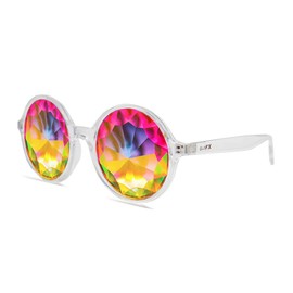 Xtra Lite Clear Kaleidoscope Glasses Lightweight Glass Crystal Edm Festival Diffraction