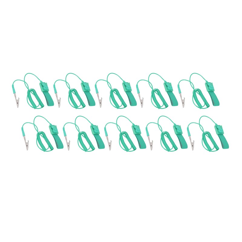 10Pcs Anti Static Wrist Strap PU Adjustable 1MΩ Resistor Long